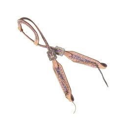 Teskey's One Ear Roughout Headstall With Purple Buckstitch