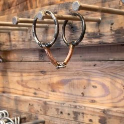 Teskey's Fixed Ring Copper Wire Wrapped Lifesaver Snaffle Bit