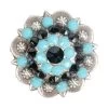 Turquoise Antique Silver Berry Rhinestone Crystal Concho