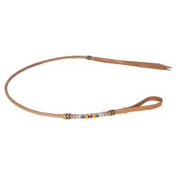 Teskey's Hand Beaded Blue, Orange, & Purple Rawhide Over & Under