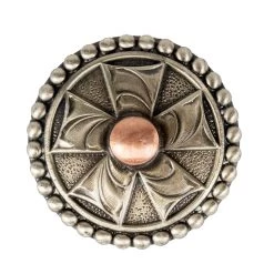 Antique Flower Concho With Dot Edge