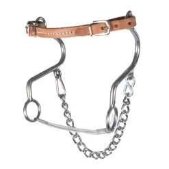 Teskey's Stainless Steel "S" Leather Pony Hackamore