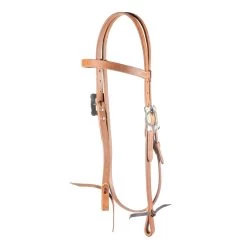 Teskey's Browband Headstall With Square Sunflower Rust Buckles
