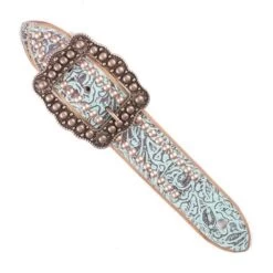 Teskey's Turquoise Western Print Spur Straps