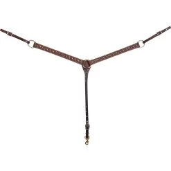 Martin Saddlery 1-1/2" Pewter Dots Chocolate Breastcollar