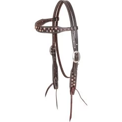 Martin Saddlery Copper Dots Chocolate Browband Headstall
