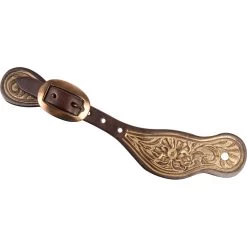 Martin Saddlery Chocolate Skirting Spur Straps With Gold Wash