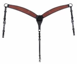 Professional's Choice Chestnut With Black Border Basket Weave Breast Collar