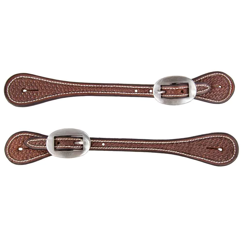 Teskey's Basket Stamped Spur Straps