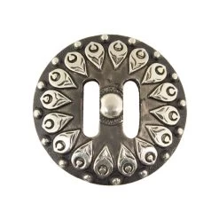 Slotted Silver Peacock Concho