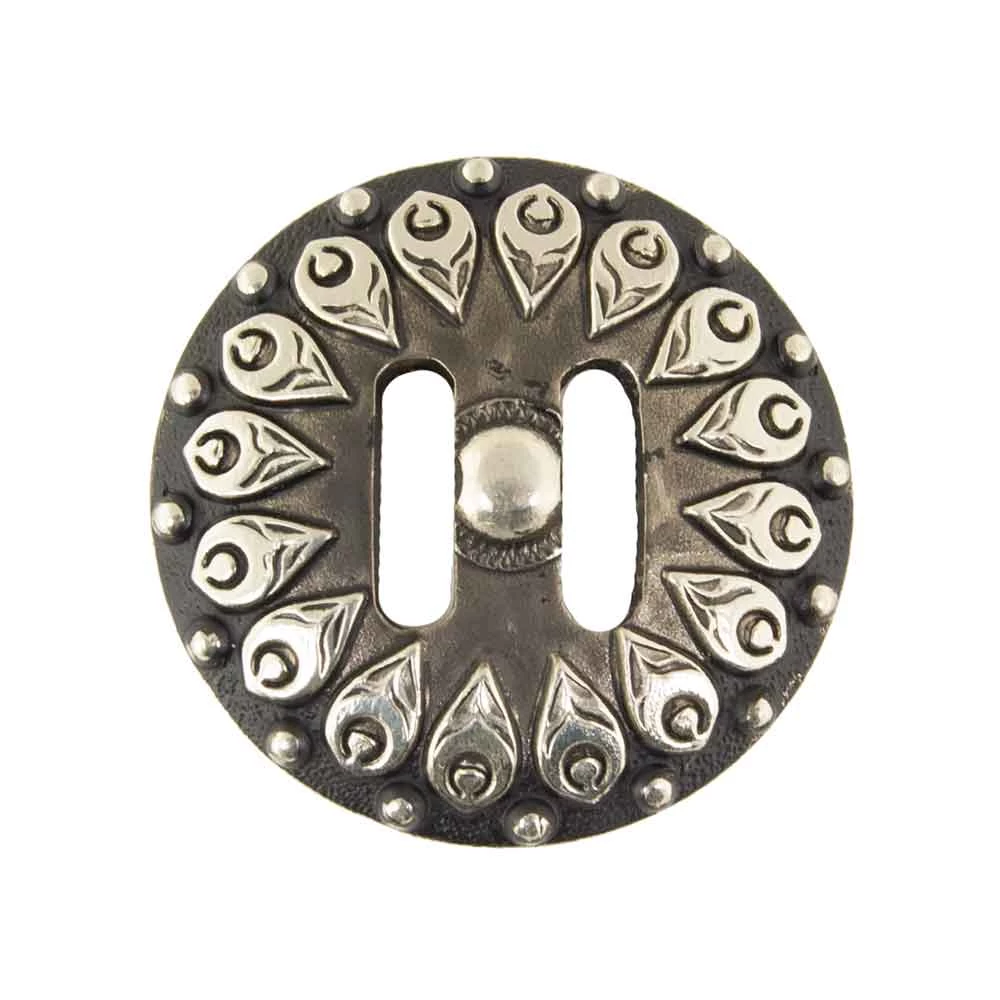 Slotted Silver Peacock Concho