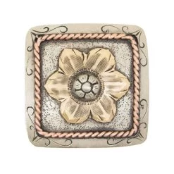Silver Square Flower Concho