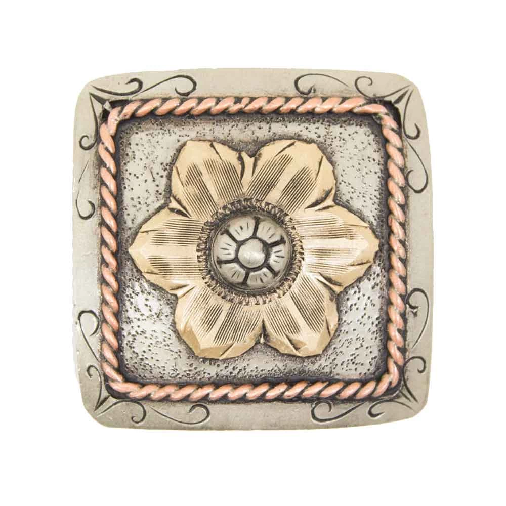 Silver Square Flower Concho